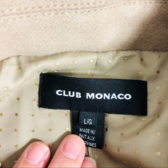 Club Monaco Tan Wool Mid-length Button Coat L - Picture 3 of 8